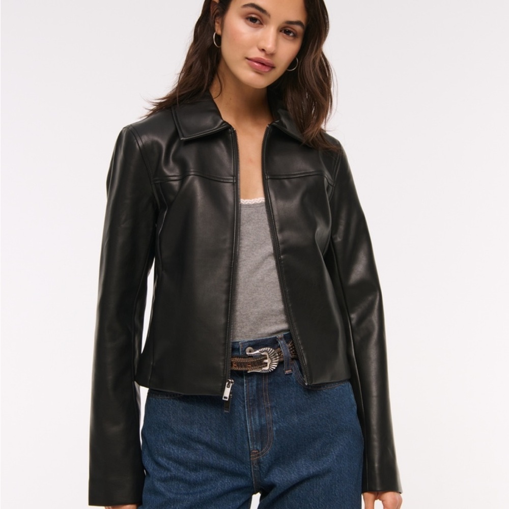 Abercrombie & Fitch Classic Black Leather Jacket